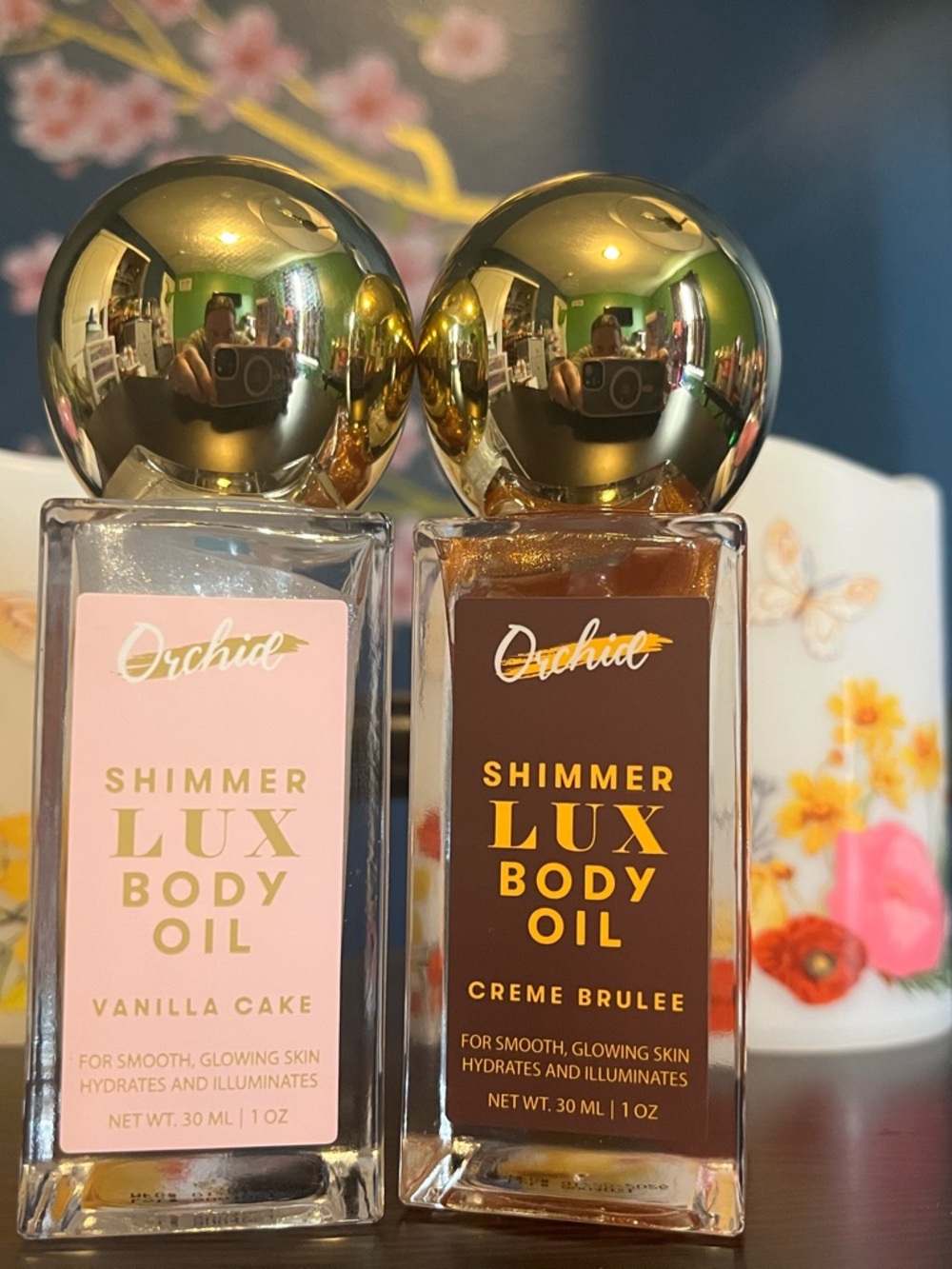Shimmer Lux Body Oil - Vanilla Cake & Creme Brulee (Gold Shimmer)